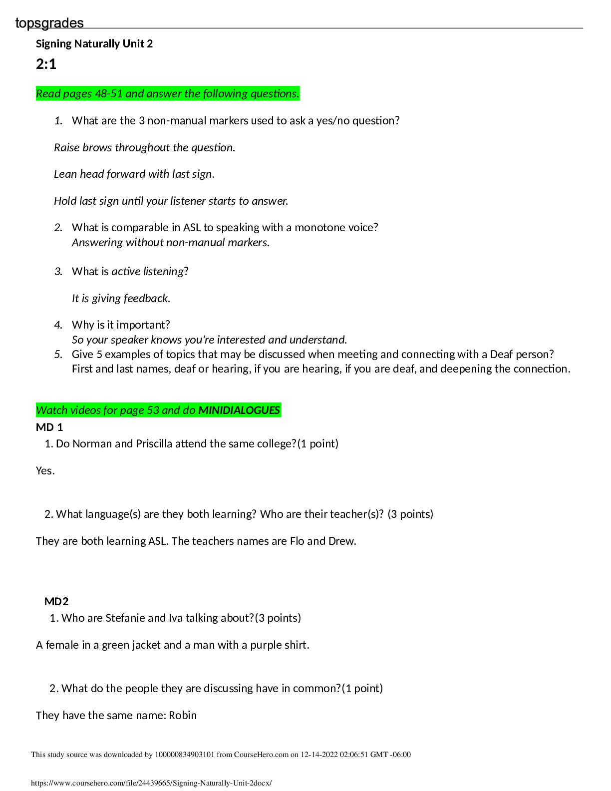 Preview image for Signing Naturally Unit 2 (2023 latest update)